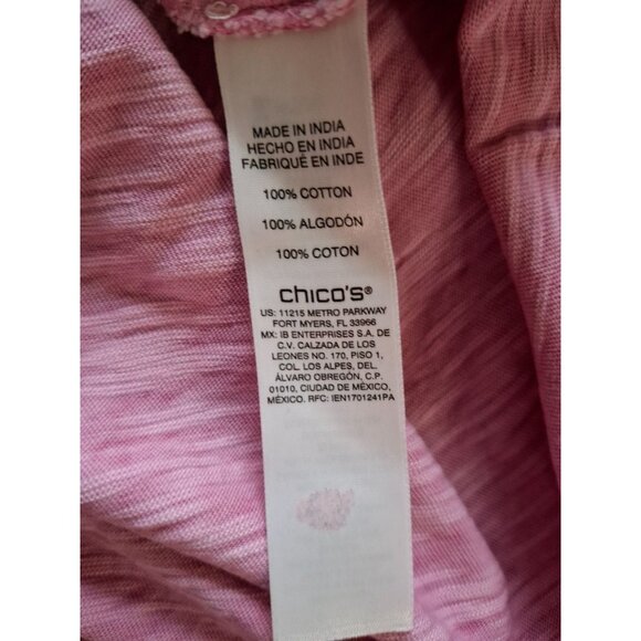 Chicos Pink Lace Trim Cotton Top Womens Size 2 Large - Picture 4 of 7